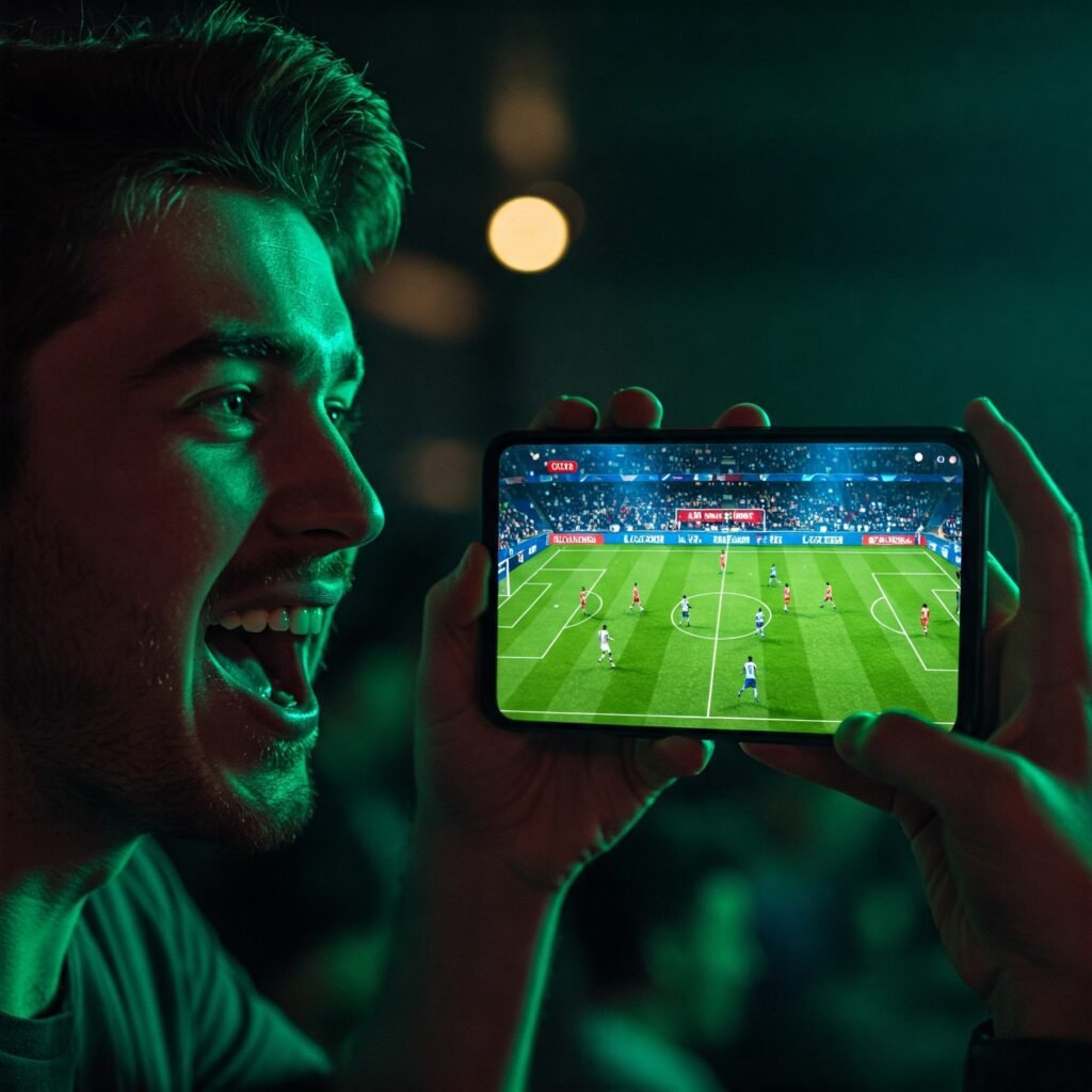 Excited Fan Soccer Phone