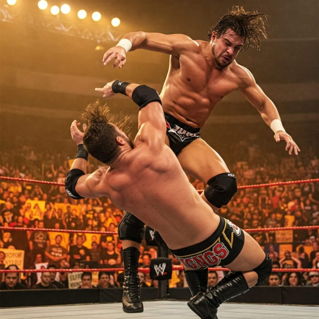 Mid-Air Wrestling Action