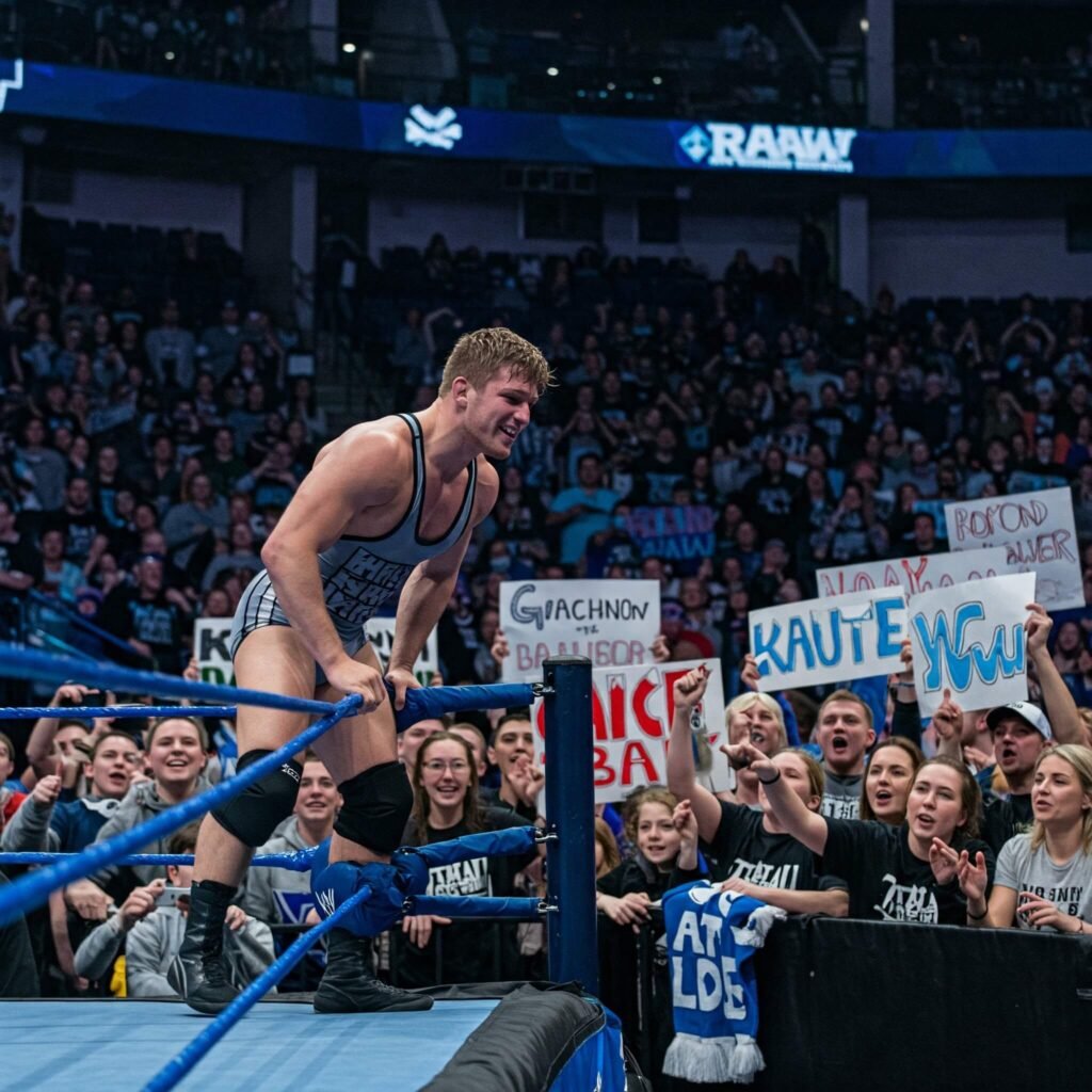 Wrestler Connects with Crowd