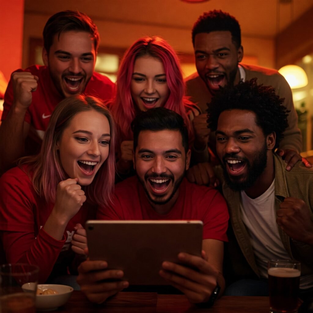 Friends Cheering Match
