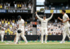 Cricket Gear Guide: Essential Equipment Every Player Needs Australian cricket player celebrates as England batsman walks off pitch, stumps scattered, at stadium match.