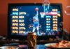 Player Stats Explained: Key Numbers Every Fan Should Know A cluttered living room TV shows neon-highlighted NBA stats (PPG, RPG, APG) during a game, with a crumpled beer can, half-eaten pepperoni pizza slice, and popping holographic stat bubbles for a gritty, nostalgic watch-party vibe.